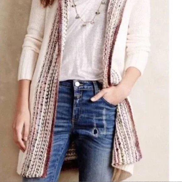 ANTHROPOLOGIE "Angel of the North" Rainbow Hooded Cardigan - Picture 14 of 15